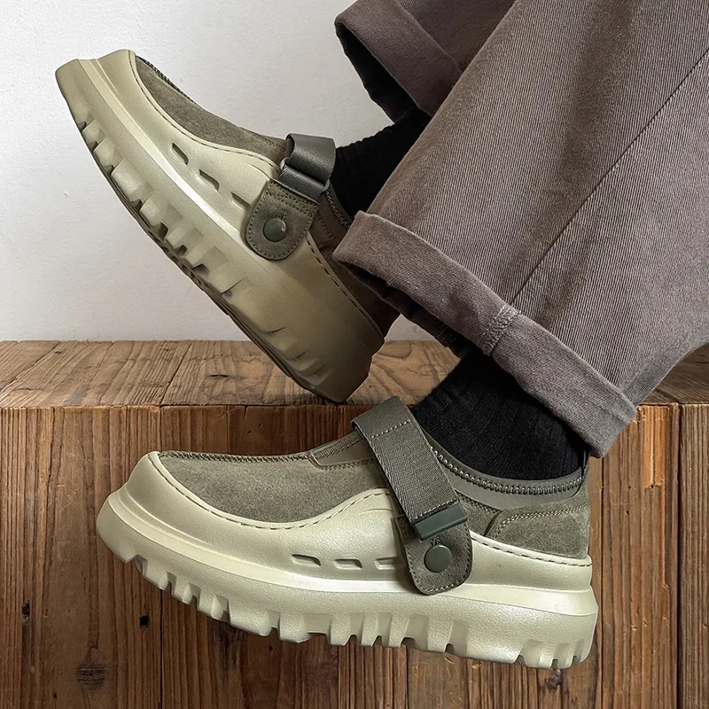 Men's New Fashion Platform Trend Outdoor Versatile Casual Shoes Summer Light Comfortable Couple Slip-on