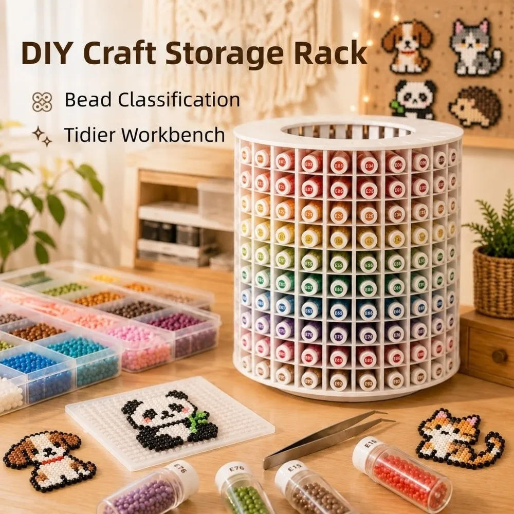 360° Rotating Storage Rack Multi-Compartment Unit Upright Compartmentalized Storage Rack Space-Saving Plastic