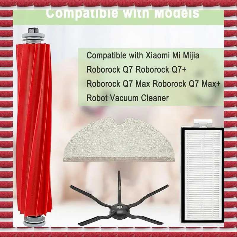 A97G استبدال أجزاء الملحقات عدة ل Xiaomi Roborock Q7 Q7 + Q7 ماكس Q7 ماكس + مكنسة كهربائية الجانب الرئيسي فرشاة فلتر Hepa ممسحة