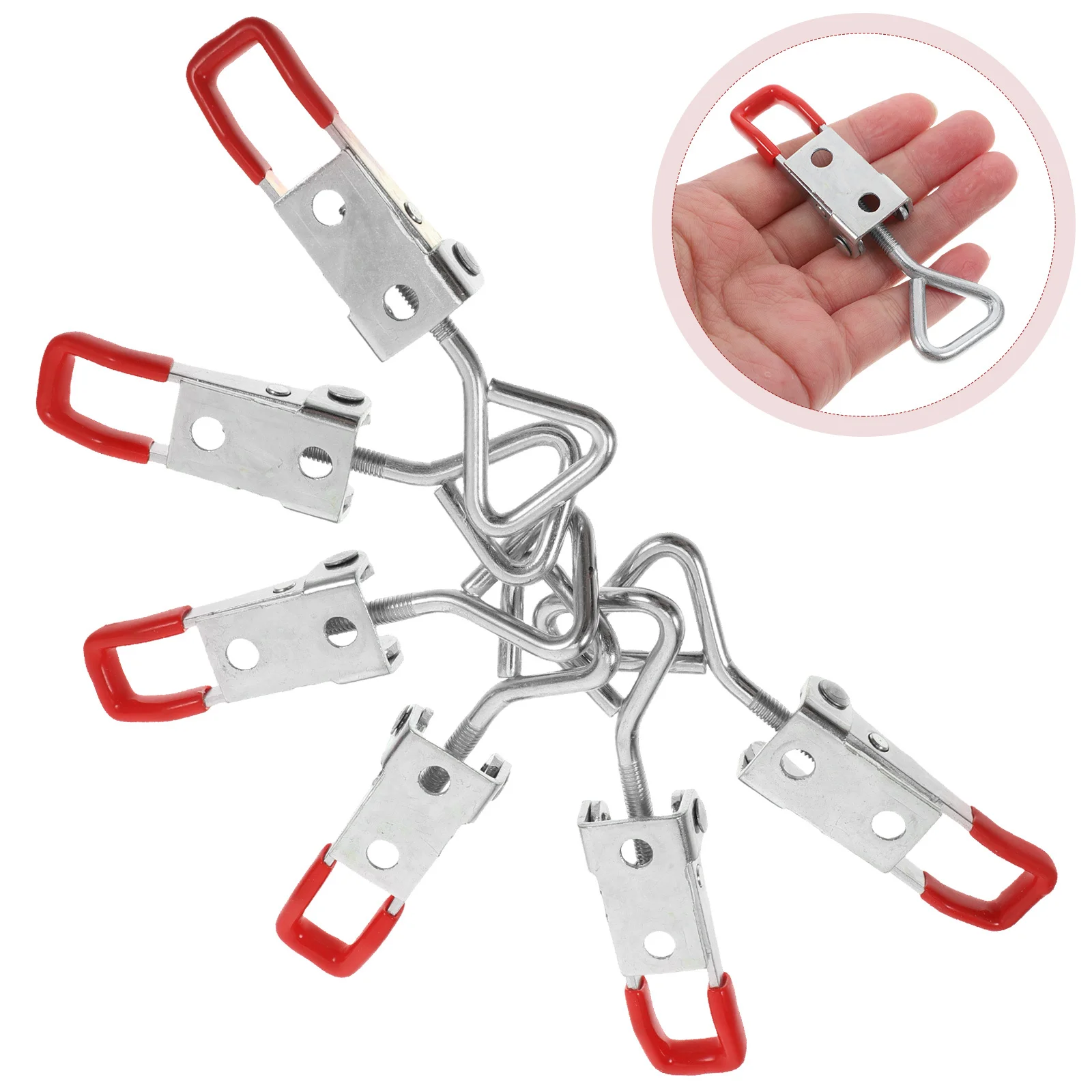 

6pcs Adjustable Toggle Latch Clamp Heavy Duty Quick Release For Wood Cabinet Door Freezer Case Lid Boat Hatch Trunk Draw Chest