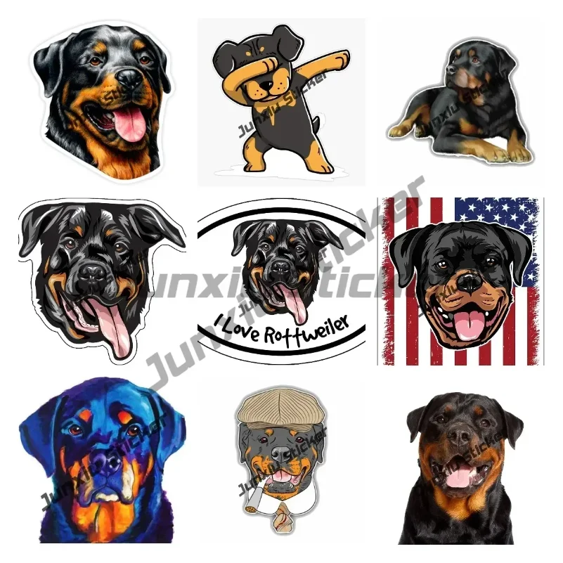 

Caution Protected By A Rottweiler Warning Sticker 3D Funny Rottweiler Waterproof Decal Decor Graphic PVC Boat Accessories