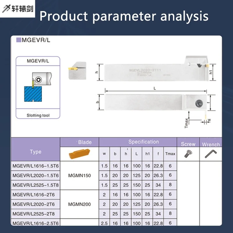 CNC القاطع الخارجية تحول أداة حامل الأخدود MGEVL/MGEVR 1616/2020/2525 1.5/2/2.5/3/4/5 أدوات المخرطة ل MGMN/MGGN/MRMN كربيد