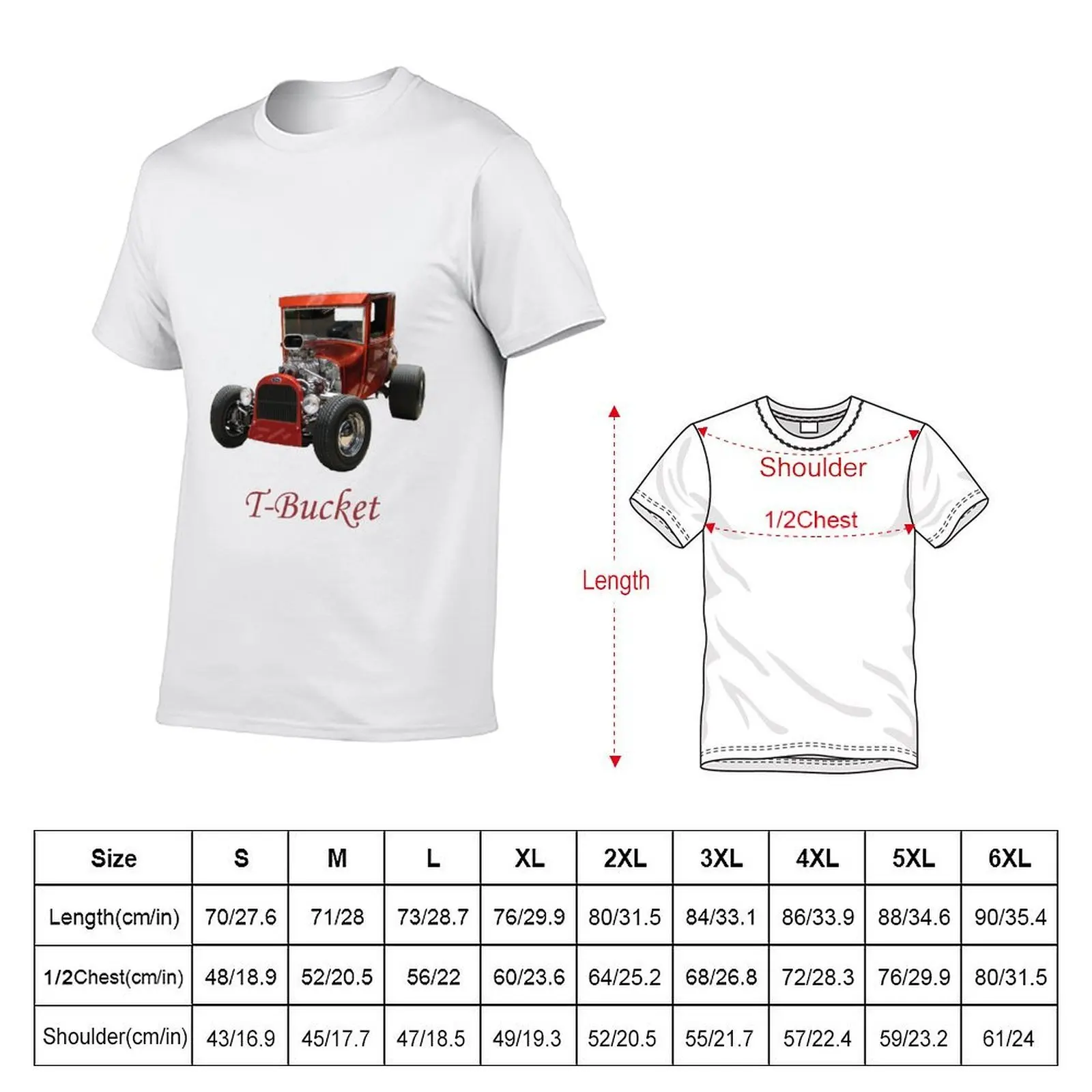 T-Bucket T-Shirt black cotton t-shirt plain for man package mens graphic t shirts graphic t shirts for man T-shirt