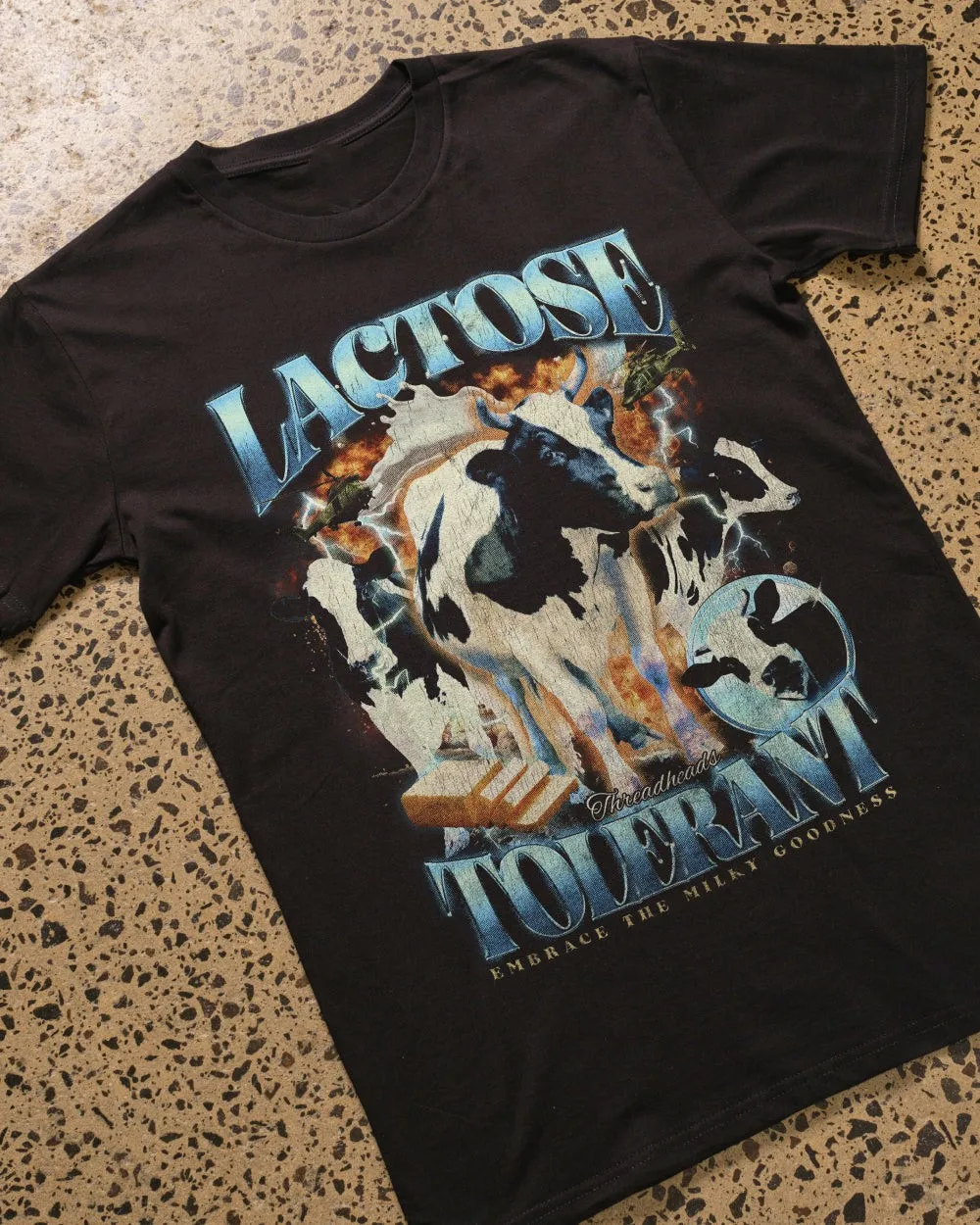 Lactose Tolerant T-Shirt Fashion Y2k Funny Graphic T-Shirt Hip Pop Short Sleeve Casual Loose Streetwear O Neck Sports Top Unisex