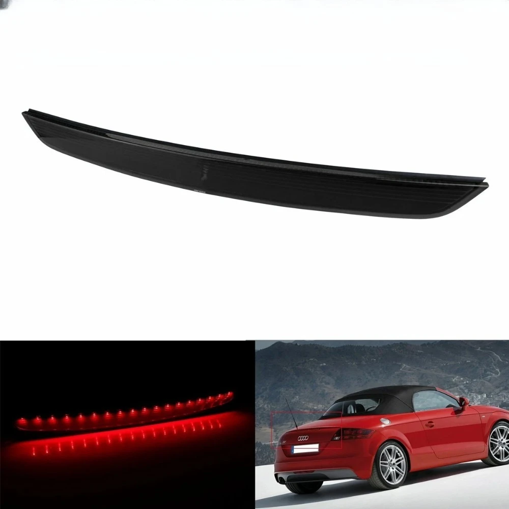 For Audi TT Coupe ONLY 2008-2015 OEM 8J0945097 Smoke Lens Full LED Car Rear Additional Trunk Lid Third Brake Light Lamp Bar