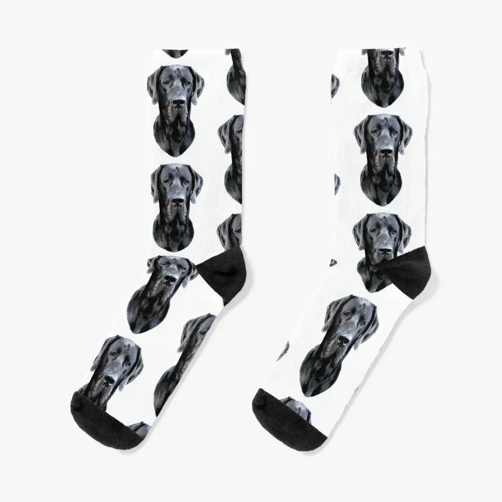 

Great Dane Dog Black Blue Socks kawaii Crossfit hockey New year's Socks For Man Women's