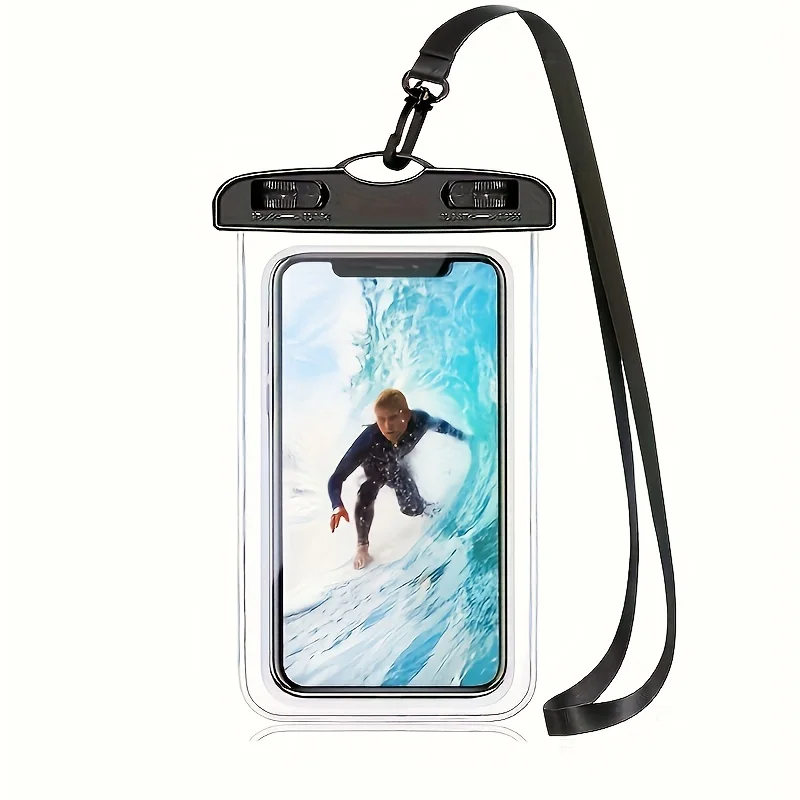 One Waterproof Phone Bag That Keeps Water Out and Ensures Your Phone Remains Safe and Dry. A Universal Waterproof Phone Bag for Use in Beach Diving, Photography, Rafting, with A Transparent Waterproof Phone Cover, Phone Cases, and Phone Accessories.