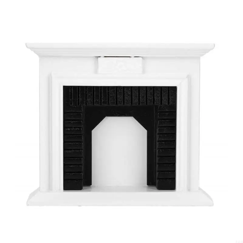 

F1CB Dollhouses Miniature Furniture Black White Fireplaces Doll House Furniture Toy 1:12 Scale Dollhouses Accessories