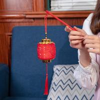 Chinese Festive Lantern Decorative Luminous Chinese Retro Style Portable Lantern Lamp with Tassel for Kids