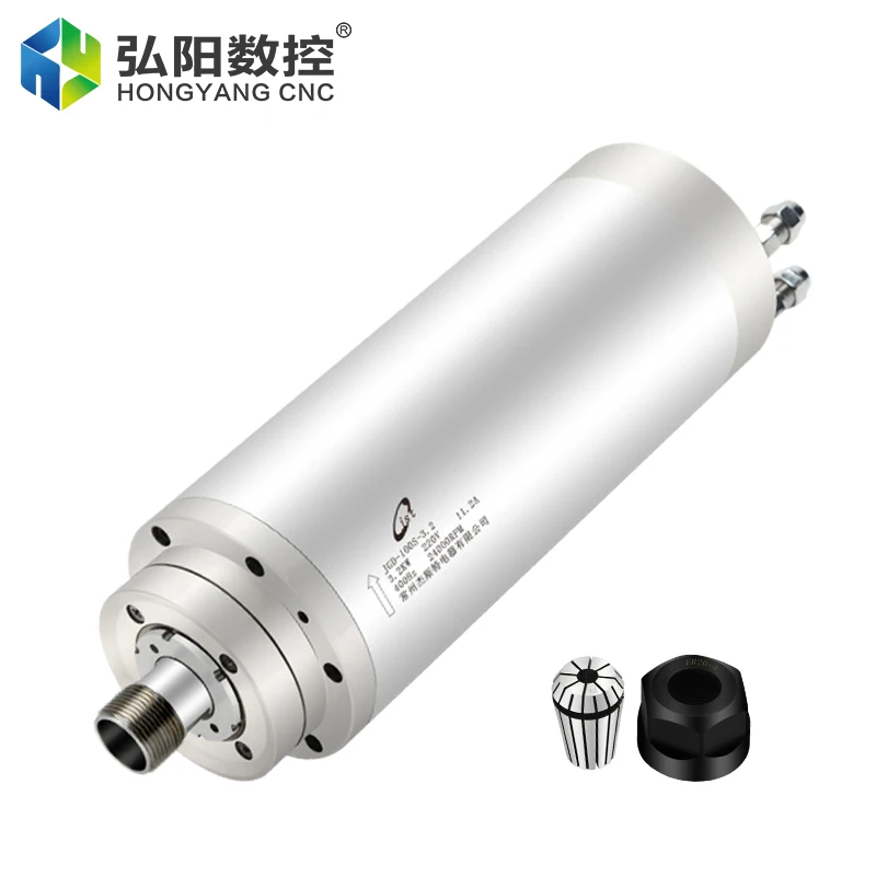 CNC Water Cooled Spindle Motor 3.2kw ER20 Stone Working Spindle 220V 380V 24000RPM 4 Bearings For CNC Stone Cutting Machine