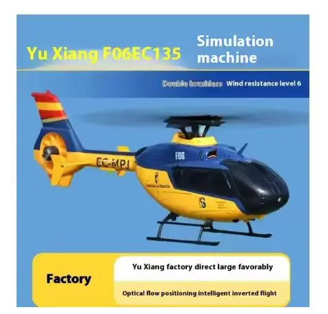 Yuxiang F06 Ec135 Rc Helicopter 6inch 2.4g Wireless Control 6 Axis Model 1:36 Remote Control Aircraft Model Outdoor Airplane Toy