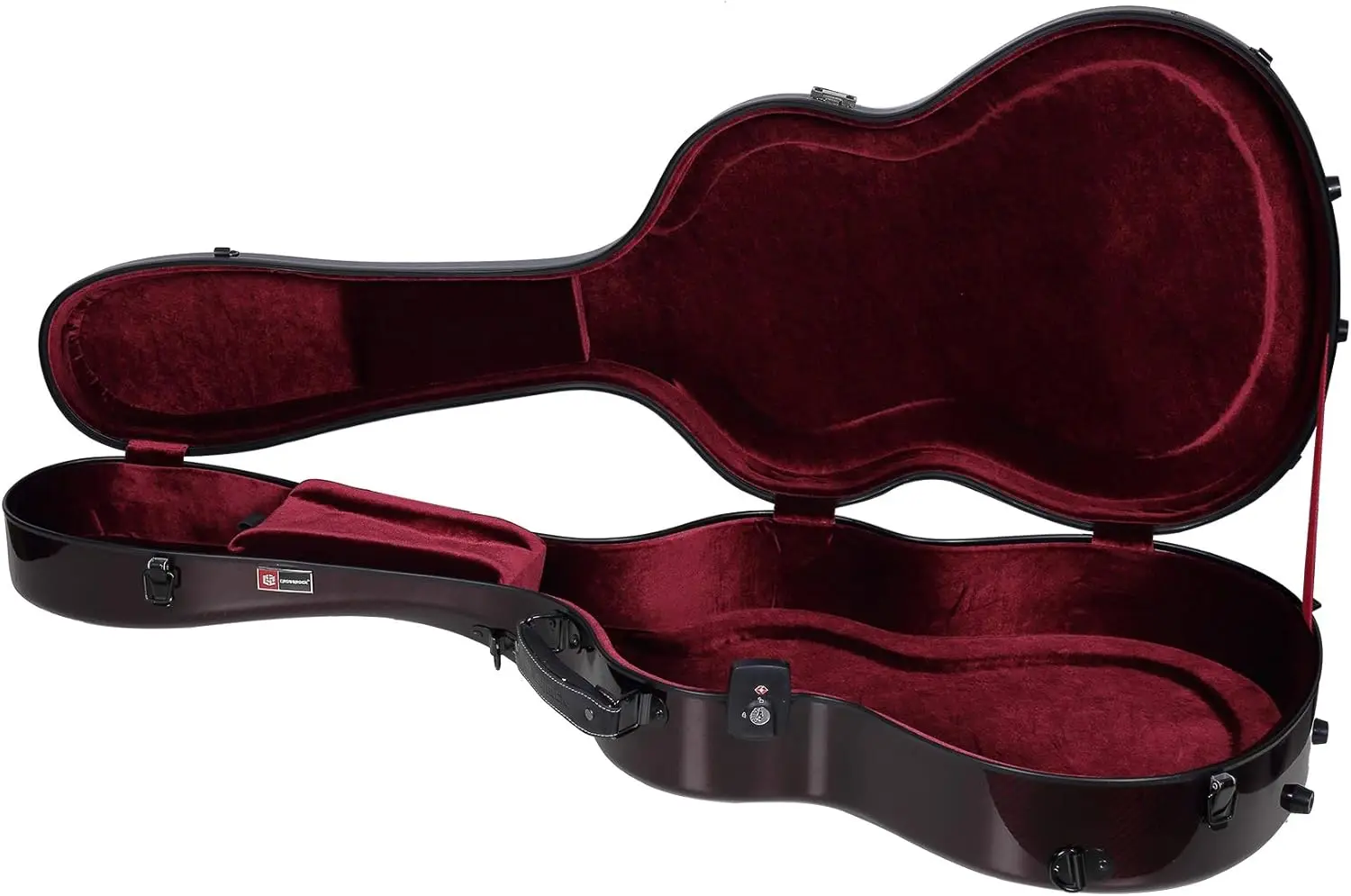 CRF6000C Full Size Classical Guitar Case, Carbon Fiber Hard Case with Backpack Straps, Black (Black)