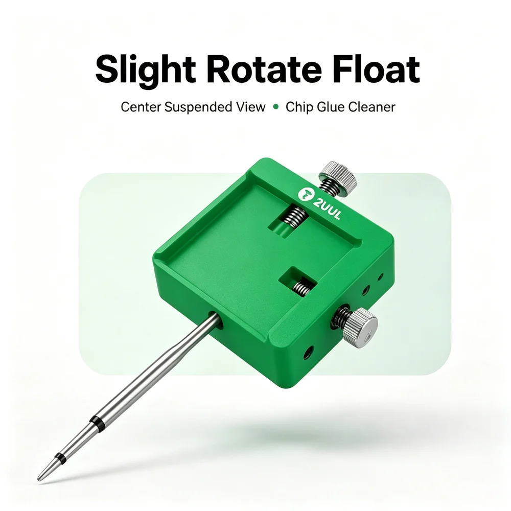 Green Aluminum 2UUL Mini IC Chip Heating Degumming Stand Precise Position Needle Locator For Smartphone Mainboard Repair Jobs
