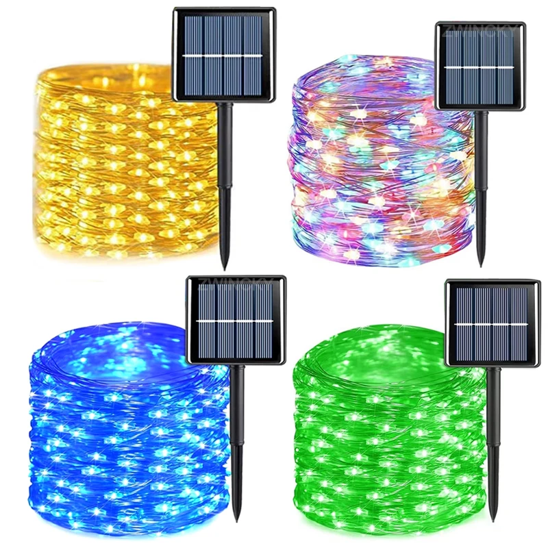 7M/12M/22M/32M Outdoor Solar String Light LED Fairy Garland 8 Mode Garden Yard Tree Party Christmas Decoration String Light