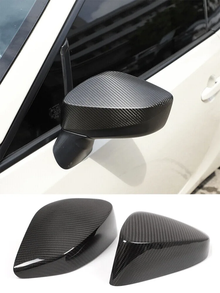 2pcs Car Retrofit Real Carbon Fiber Exterior Side Rearview Mirror Trim For Toyota 86 Subaru BRZ 2012-2020 Scion FR-S