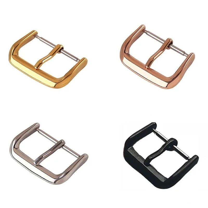 316L Stainless Steel Watch Pin Buckles 10/12/14/16/18/20mm/22mm Metal Watchband Button Leather Watch Band Straps Clasp Accessory