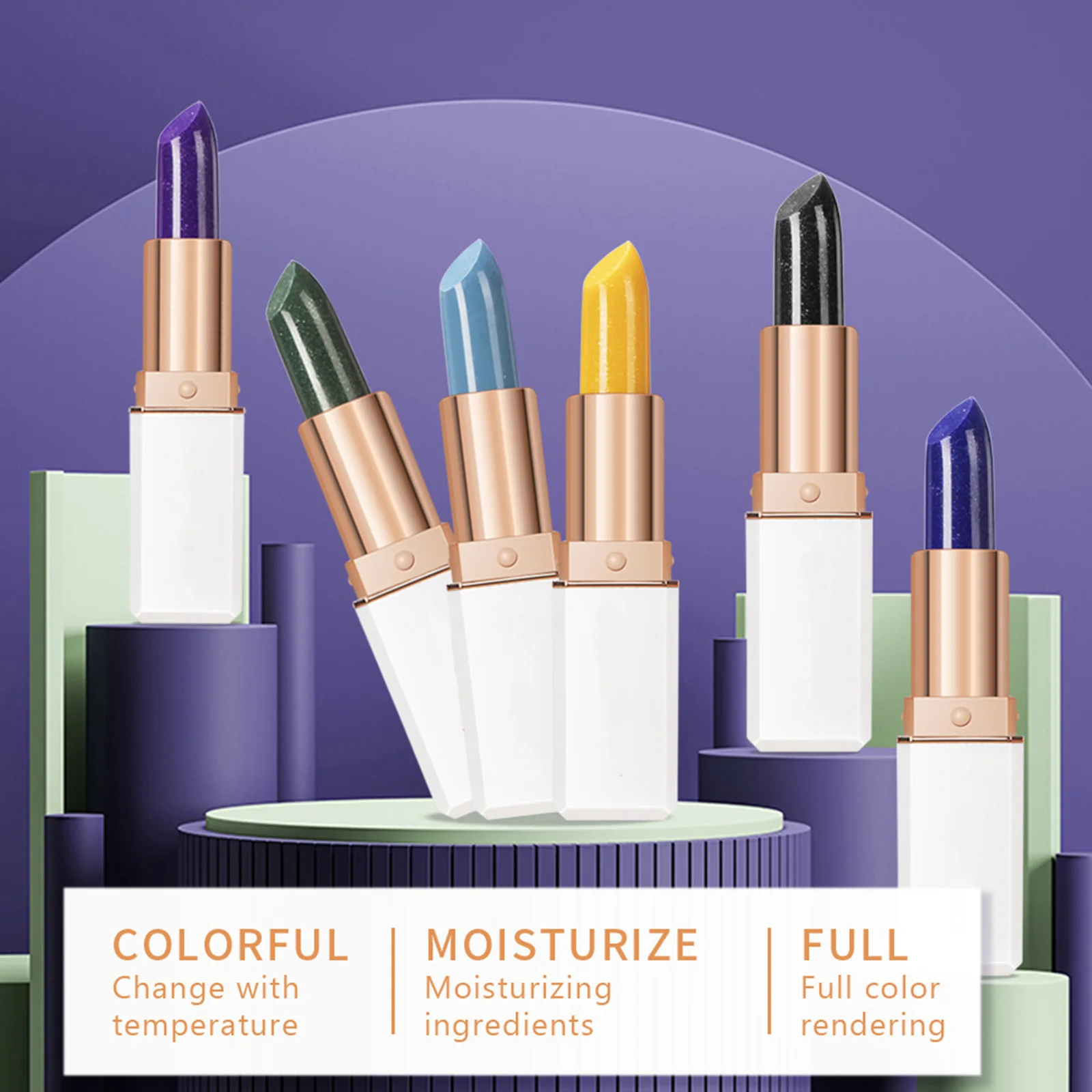 6 pezzi set di rossetti che cambiano colore lucidalabbra attivato dalla temperatura naturale sicuro trucco coreano balsamo per labbra per l'umore per il compleanno del club