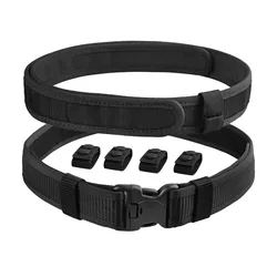 2 in 1 Tactical Belt Quick Release Buckle MOLLE Mens Belts width 5CM