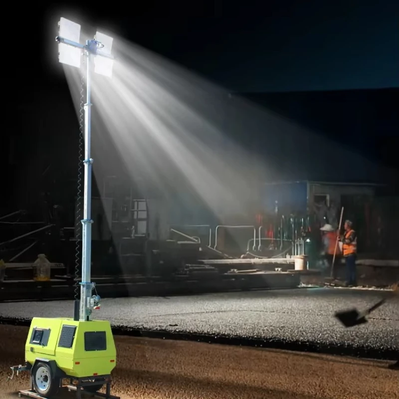 Mobile Solar Light Tower Telescopic Mast Solar Light Tower Portable Light Tower
