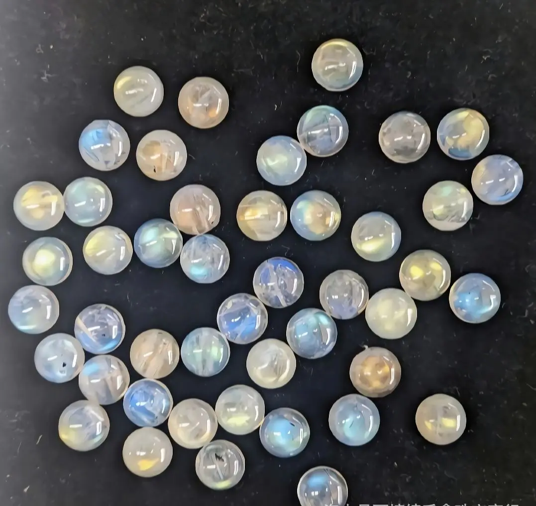 

Wholesale 10pcs Natural Labradorite Cabochon 4mm 5mm 6mm 7mm 8mm 10mm 12mm Round Semi Precious Gemstone Jewelry Bead Ring Face