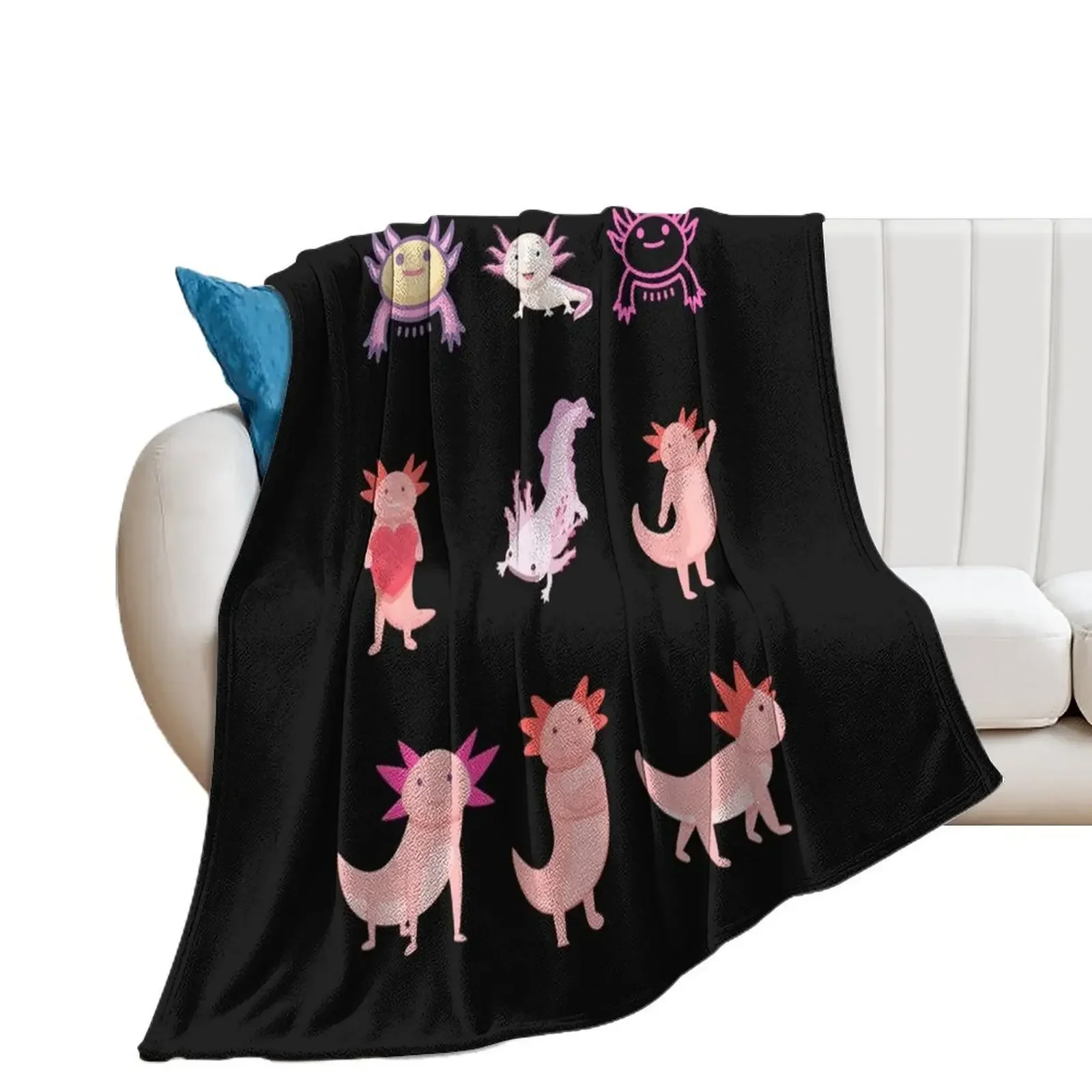 

Tiny Axolotl-Tiny Happy Axolotl Throw Blanket bed plaid Blankets For Sofas for winter Blankets