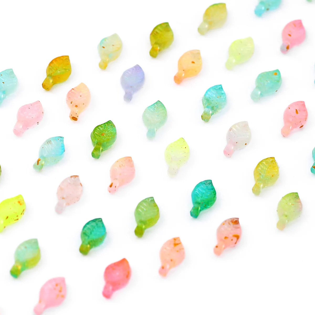 300pcs 5*10mm Leaves Shape Green color Acrylic Spaced Loose Beads For Jewelry Making Bracelet Necklace Eardrop DIY Accessories