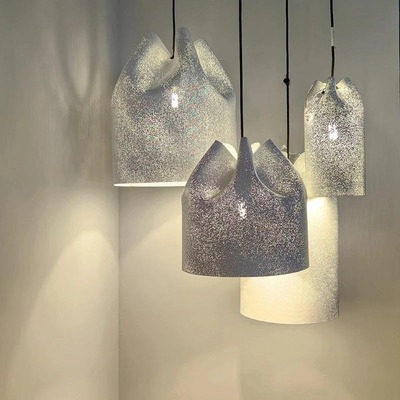 Spanish minimalist creative designer restaurant bar counter bedroom bedside stainless steel chandelier