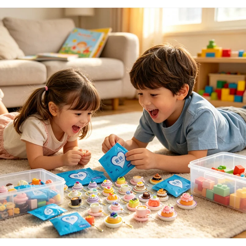 20PC / 30PC Mini Dollhouse Food Pretend Play Set, Separate Blind Bags with Plates & Forks, Cute Miniature Food Models