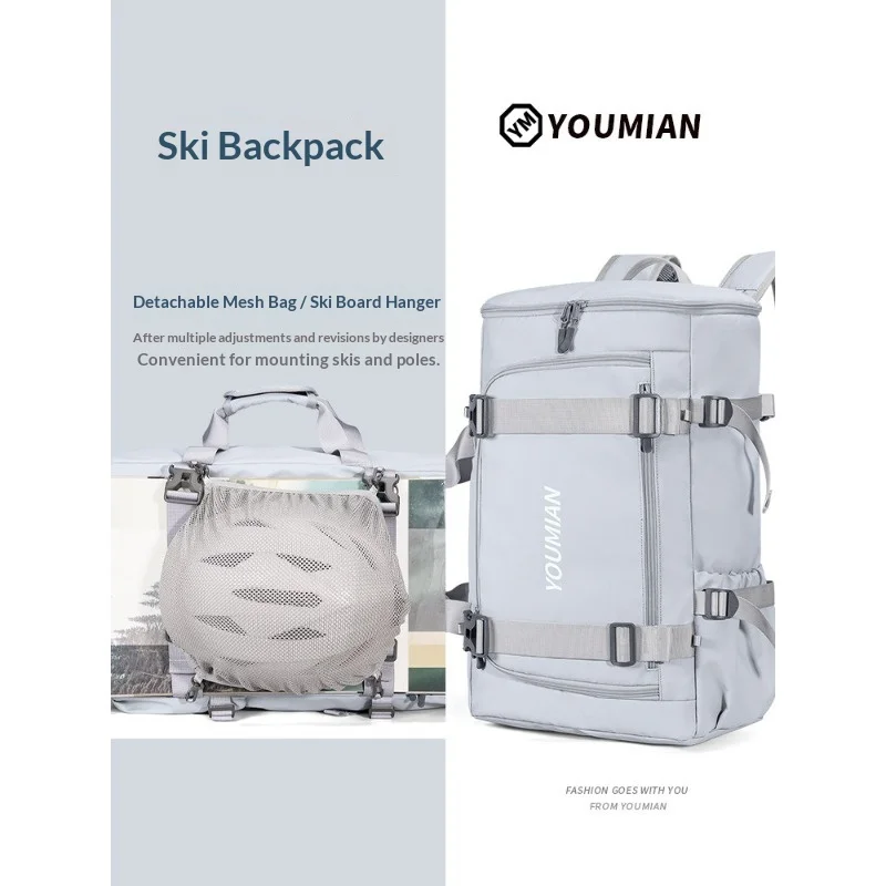 

Ski Bag Waterproof Padded Large Capacity Wheeled Travel Ski Boot Snowboard Gear Backpack Durable Multiple Pockets Outdoor