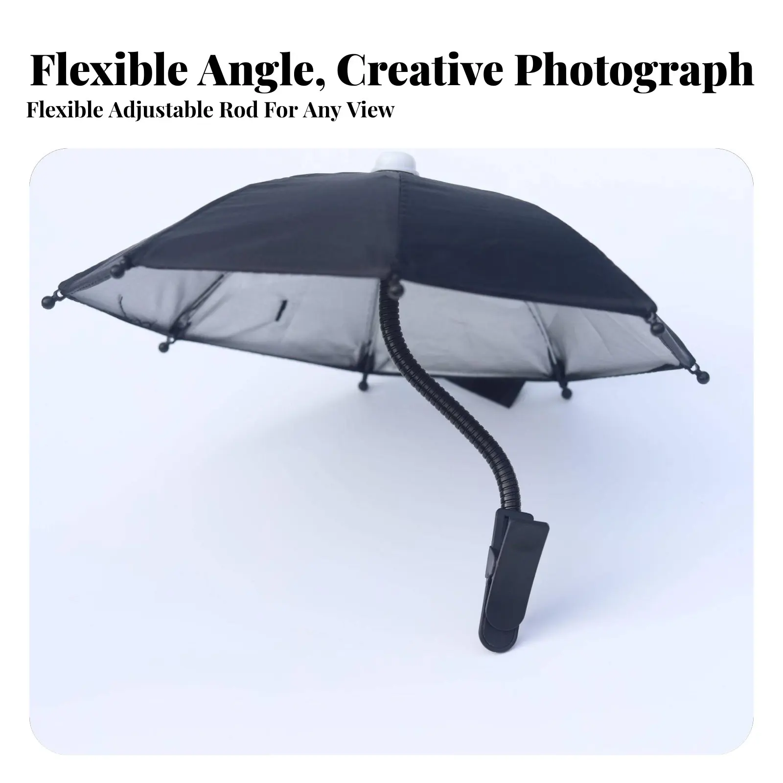 Phone Umbrella, Rainproof Sunshade Holder, Outdoor Anti-Glare, Streaming, Adjustable Angle