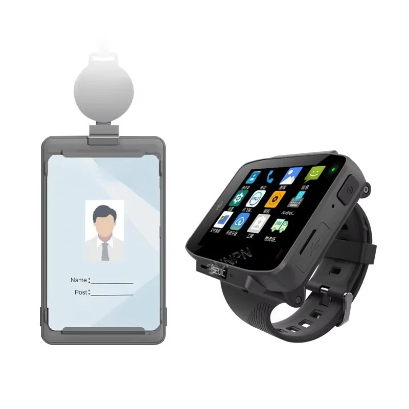 Android PDA Handheld Terminal Intelligent Wearable Watch Workcard Type 2D Barcode Scanner for Warehouse