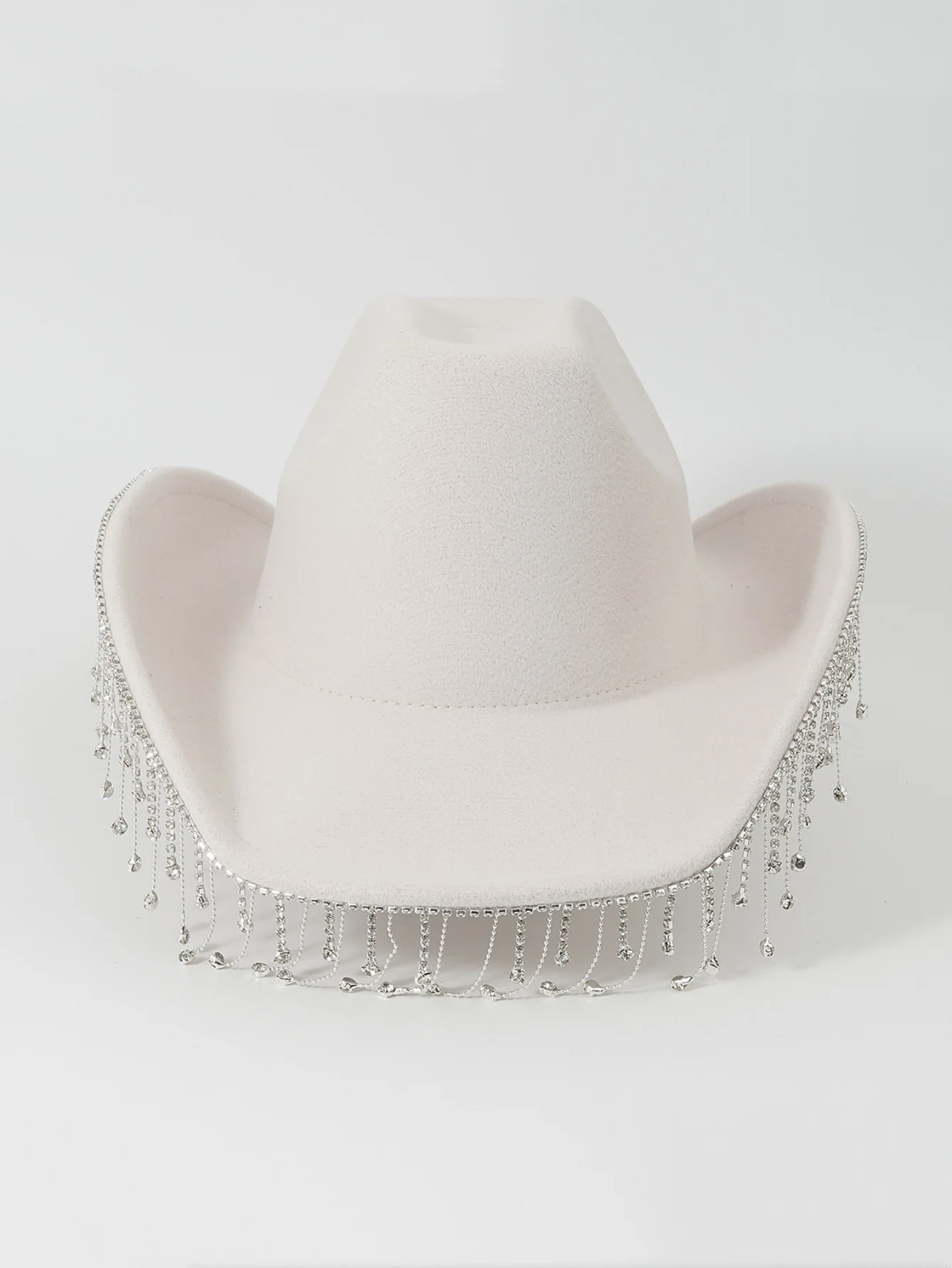 Cowboy Hat with Rhinestone Fringe Wedding Party Hats for Women Men Fedoras hat Feather Letter Accessory Party Denim Hat