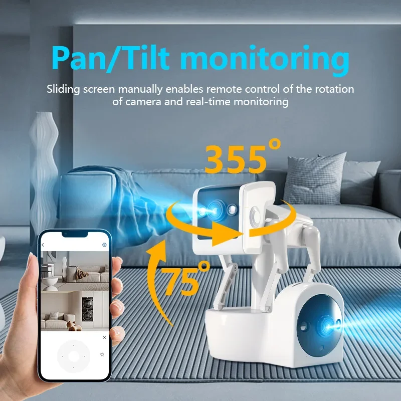 1080p robô inteligente câmera wi fi 2mp mini casa ip cam alarme monitor do bebê vídeo porteiro trilha automática proteção de segurança vigilância