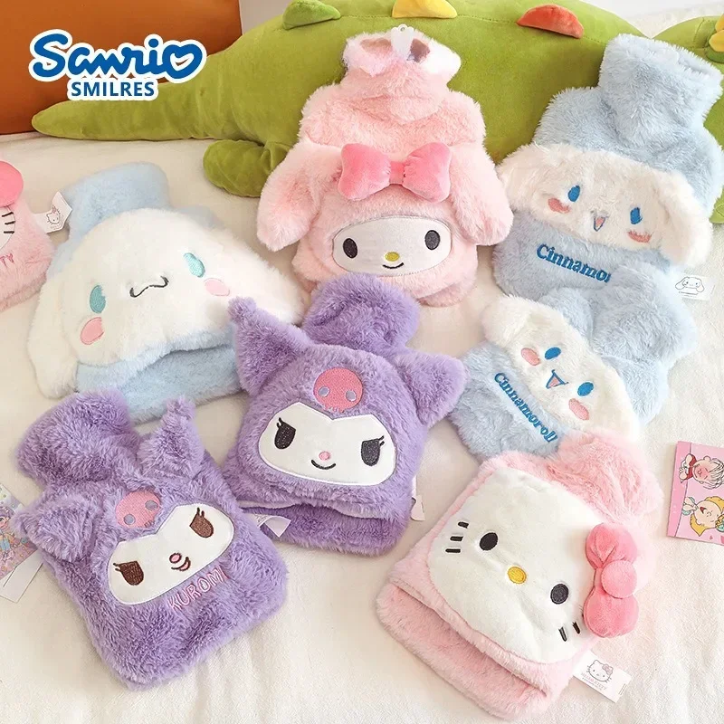 

Sanrio Hello Kitty Plush Hot Water Bottle Girls Warm Belly Anime Accessories Kuromi Kawaii Water Filled Bag Winter Warm Baby