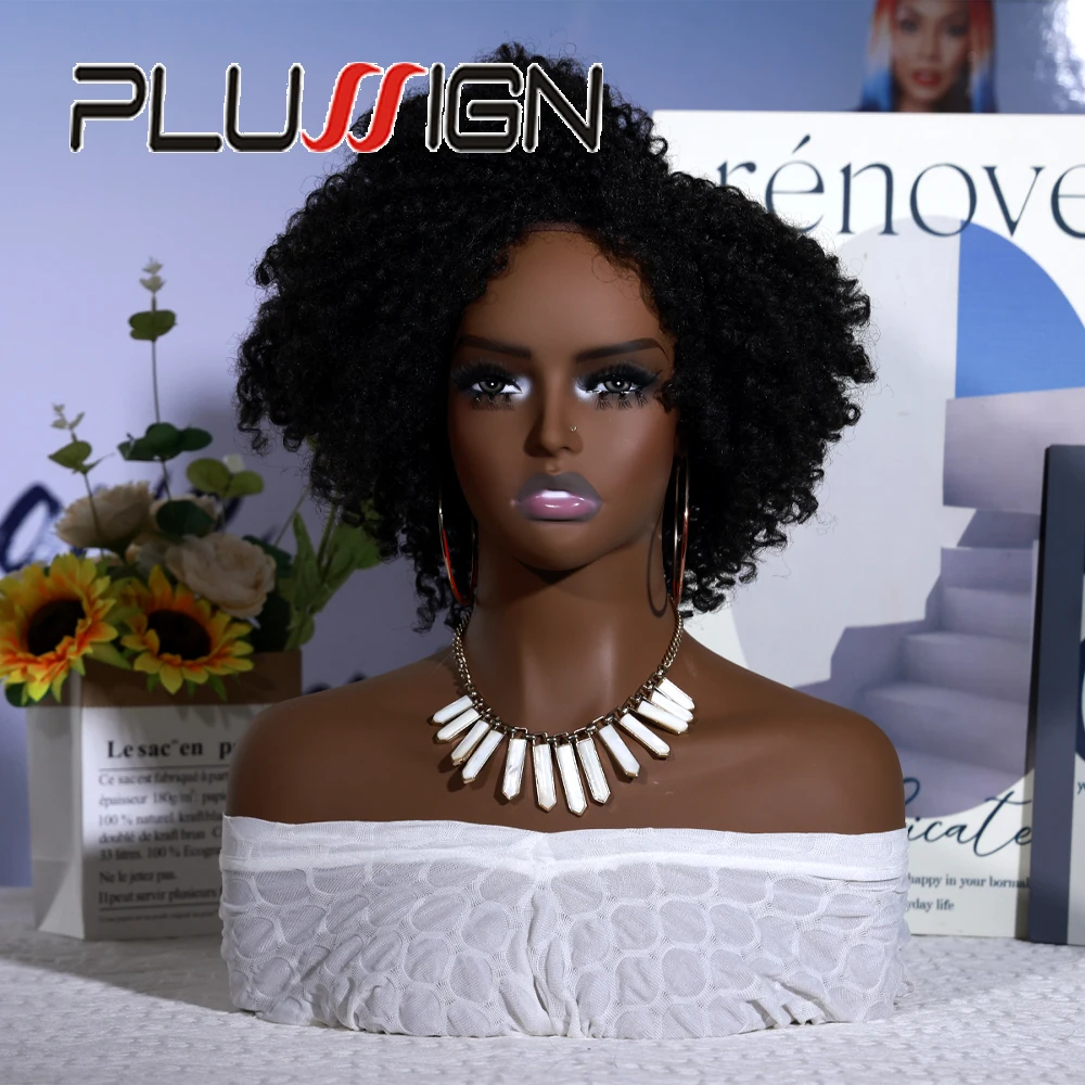 American African Mannequin Head With Shoulders Wig Display Head Stand Fashion Woman Manikin Heads With Makeup And Eyelash