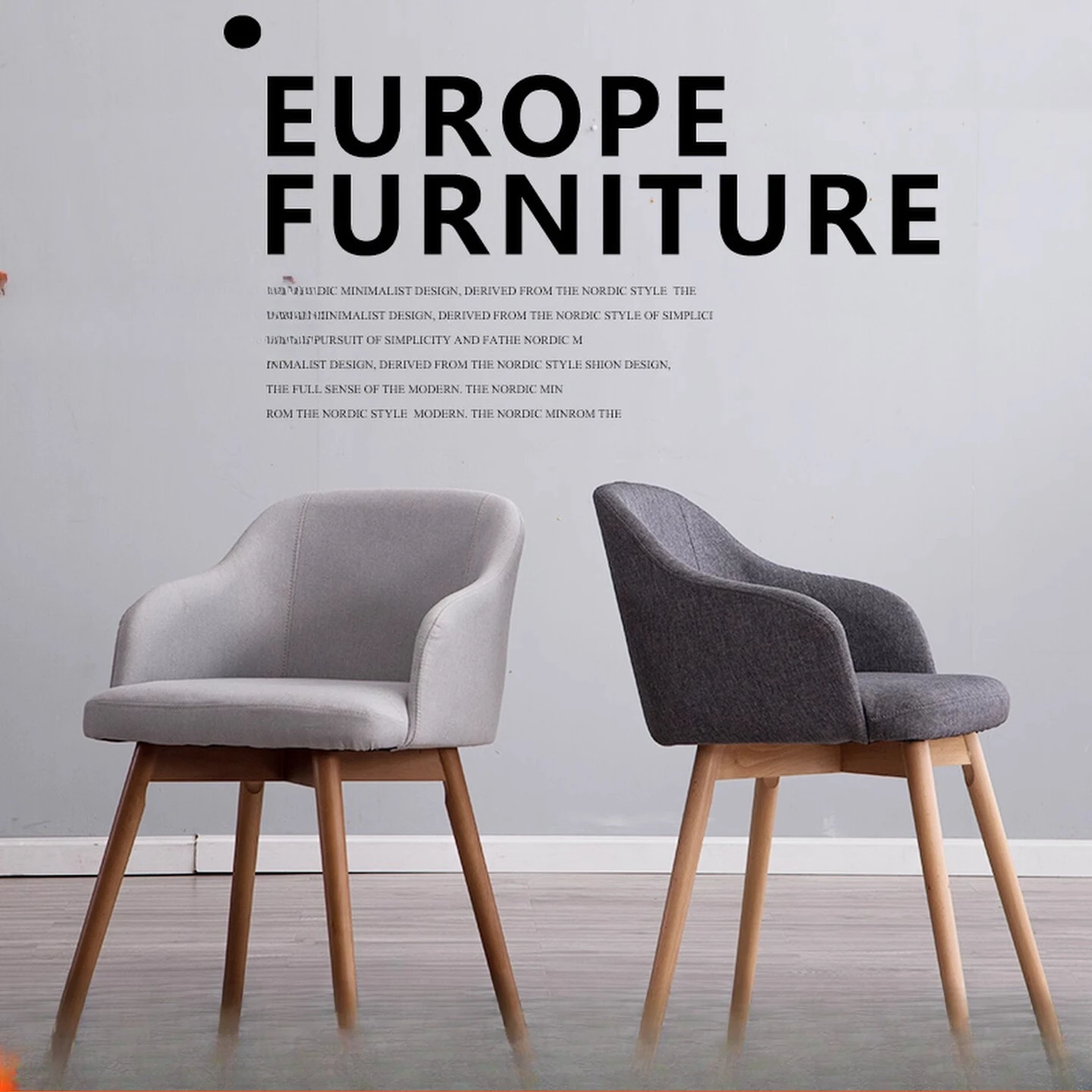 

Скандинавский тканевый стул для переговоров, повседневный стул из цельного дерева для кафе, ресторана, компьютера, домашний современный простой обеденный стул со спинкой