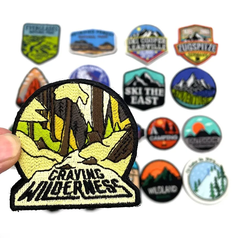 Nature Scenery Embroidered Tactical Badge for Outdoor Jacket Backpack Adventure Ski Patch American National Park Souvenir Emblem