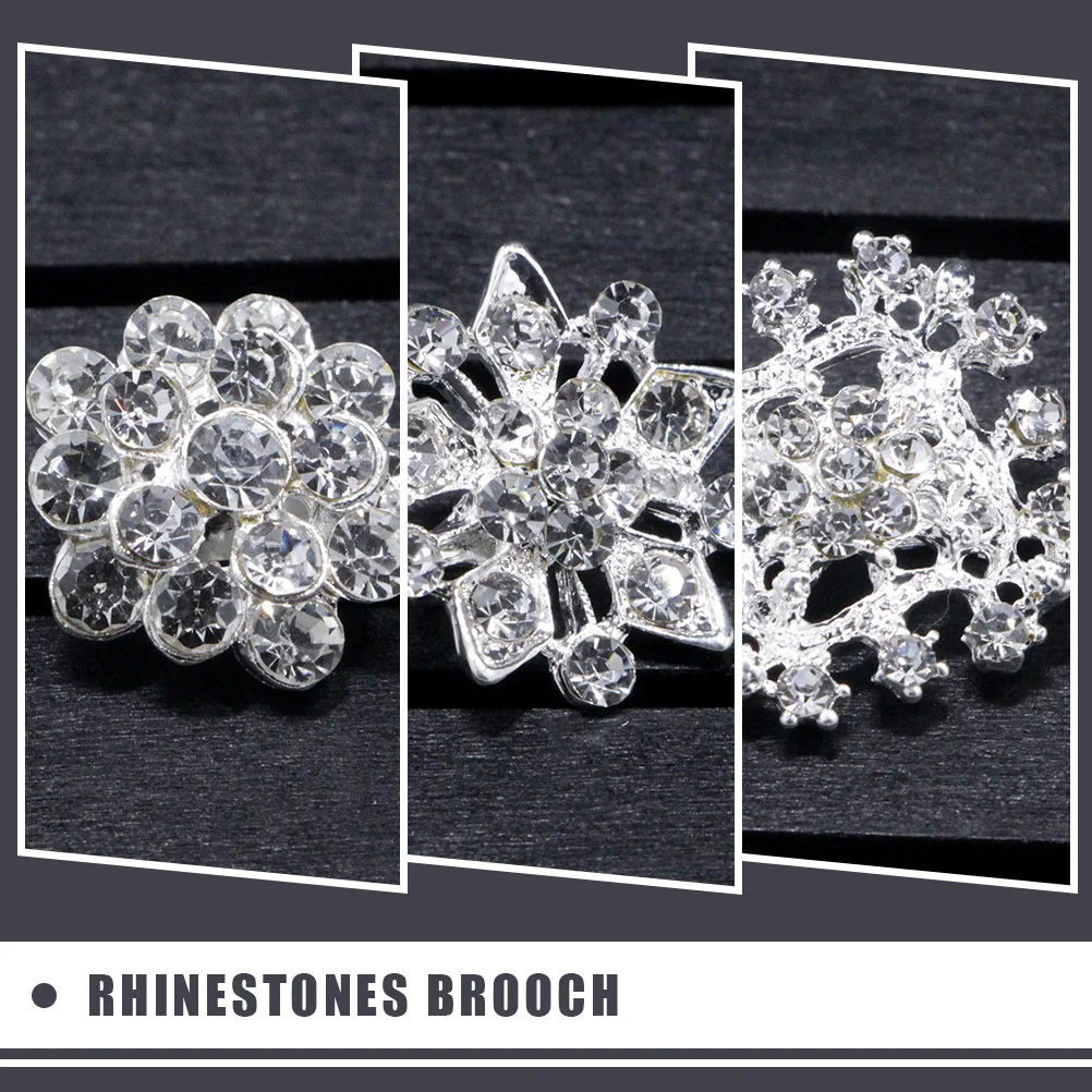 

24Pcs Elegant Brooch Pin Set Rhinestone Crystal Alloy Fashion Jewelry for Women Daily Wear Party Bridal Outfit Coat Dress Decor