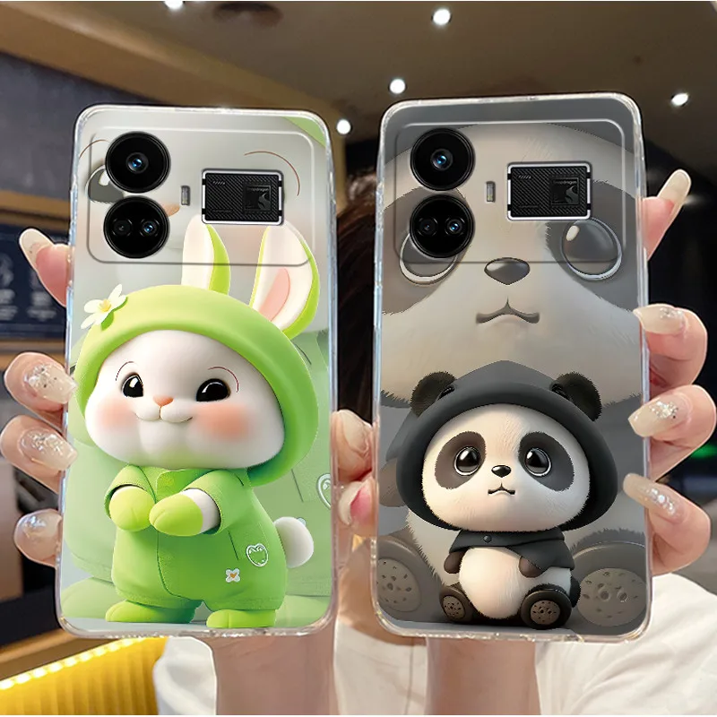 Popular Shockproof Soft Phone Case For Realme GT5 (240W) Aesthetic Moonlight Garden Pattern Back Cover Crystal TPU Clear Casing