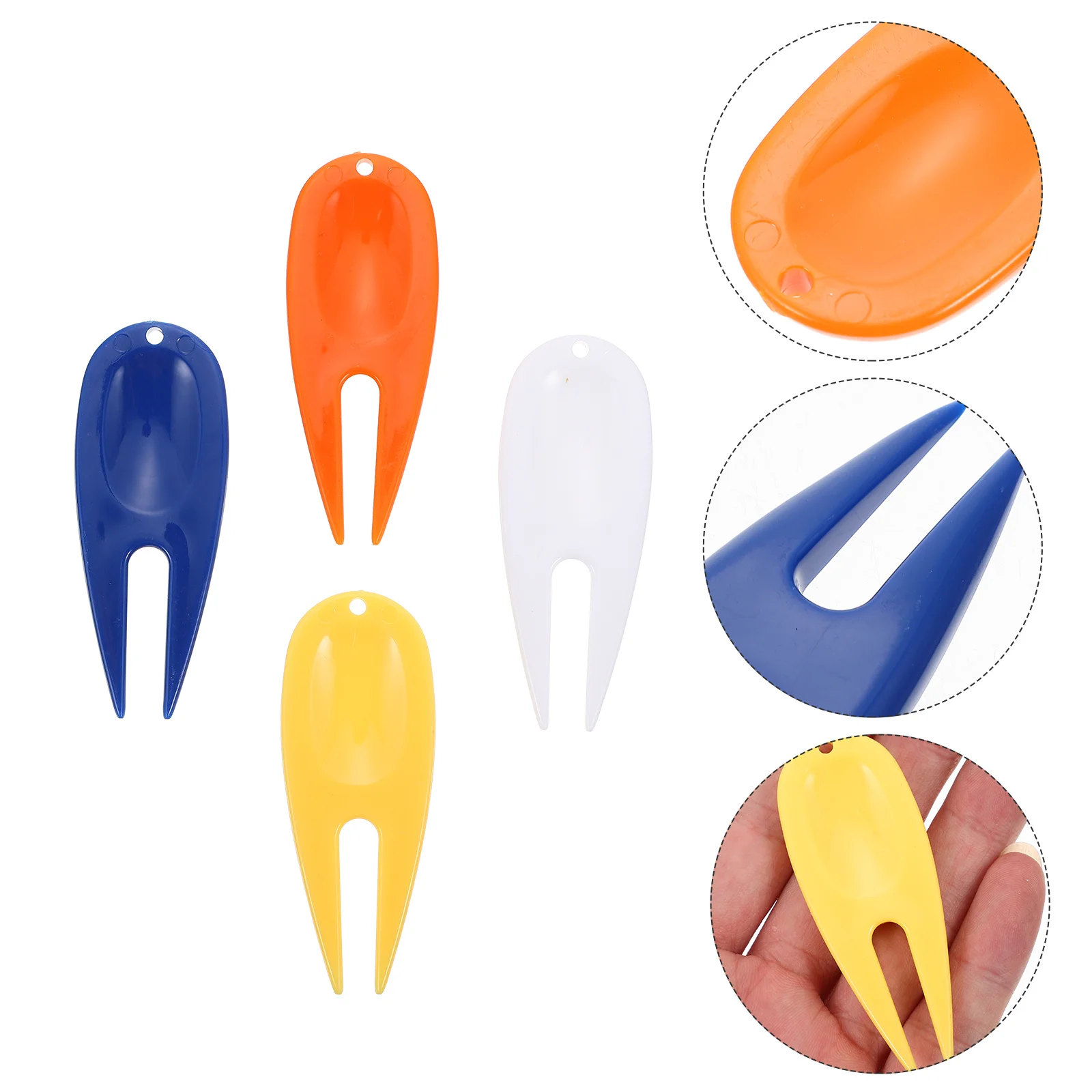 

20Pcs Golf Green Fork 5White 5Yellow 5Blue 5Orange Plastic Divot Tool Durable Lawn Repair Mini Accessories Golfs