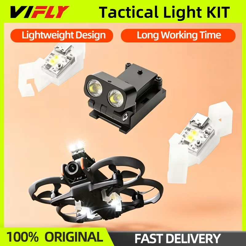 

VIFLY Tactical Light KIT Aluminum Light Case Top/Bottom Light LED For DJI Avata 2 FPV Drone Quadcopter