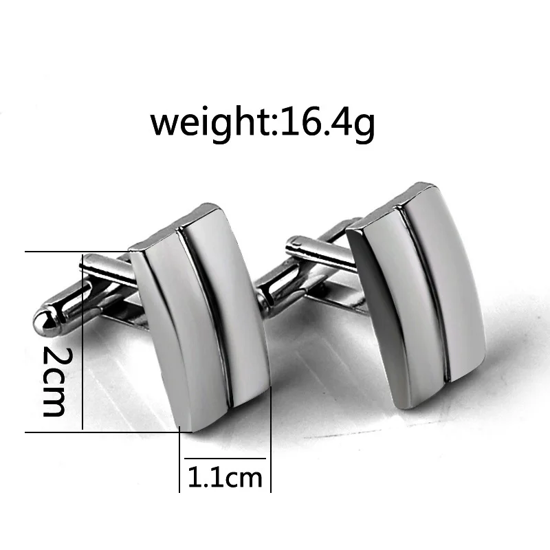 1Pair French Oblong Cufflinks Fashion Men\'s Business Banquet Suit Shirt Cuffs Buttons Luxury Party Wedding Cuff Links Gifts 2024