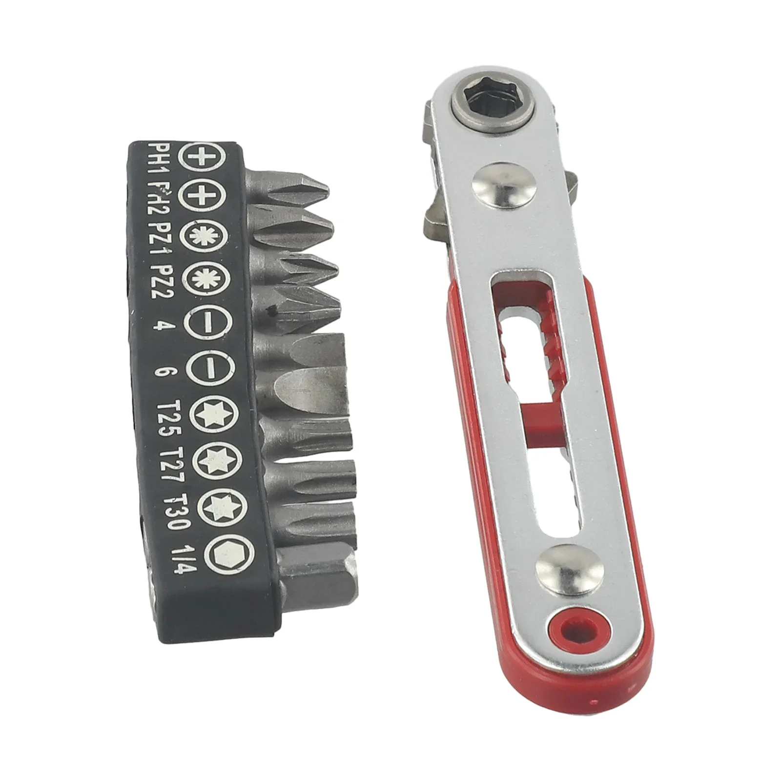 

Flat Head Ratchet Wrench Screwdrive Adapter Drive Socket Hex Bit Dual-Drive Head Ratchet Wrench Adjustable With Bit