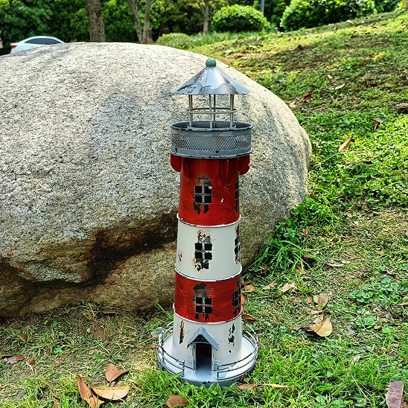 Decorazioni per la casa in stile retrò faro artigianale fatto a mano in ferro battuto mediterraneo decorazione nostalgica creativa