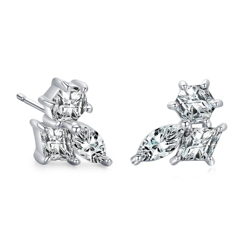 

Массовые серьги-гвоздики с цирконом Moda, модный аксессуар, ювелирные изделия из серебра 925 пробы, серьги для девочек