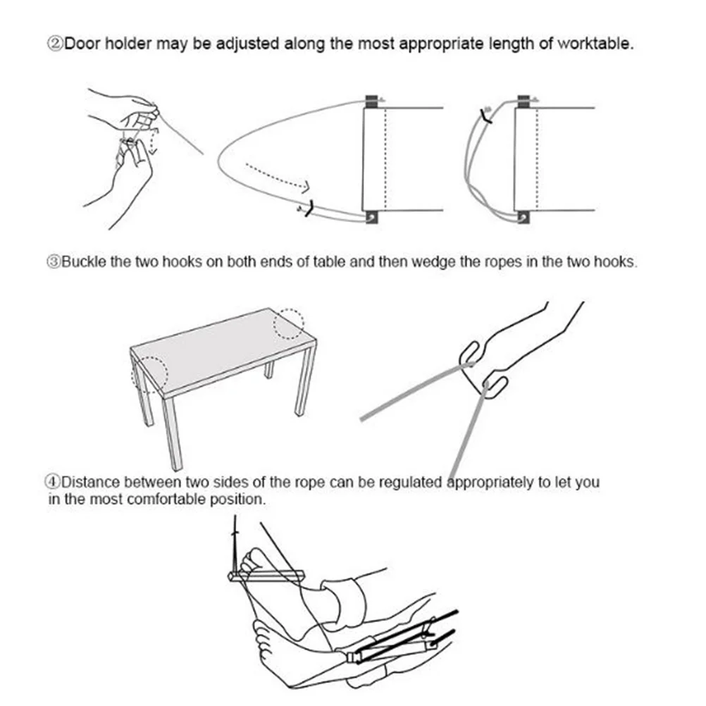 

Desk Foot Hammock Under Table Footrest Lightweight Portable Foot Rest Hammock for Home Office Adjustable Hooks Orange