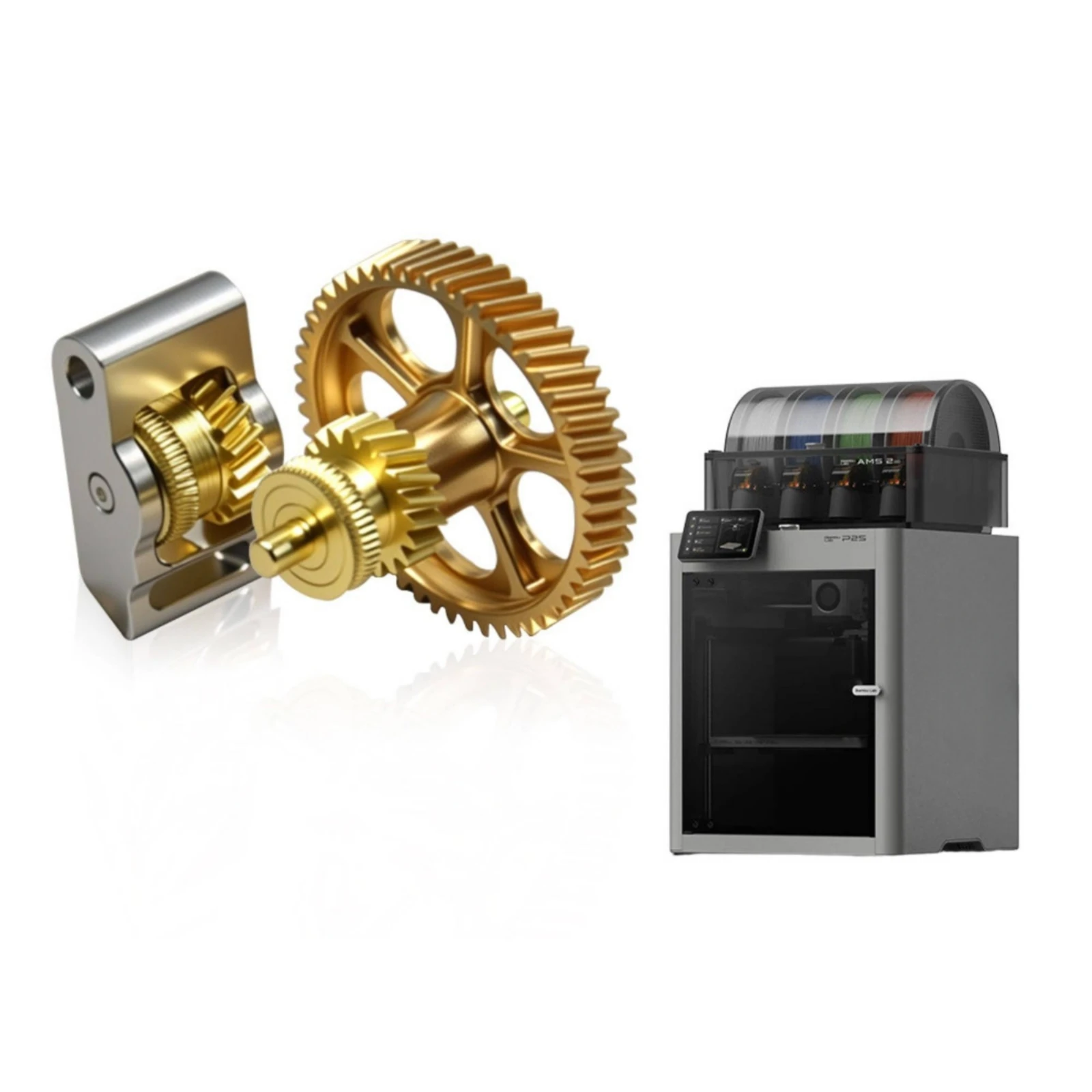 Hardened Steel Gear Kit Heavy Duty Extruder Gear Assembly 3D Printer Gears with Lubricant Upgraded Hardware Easy to Install