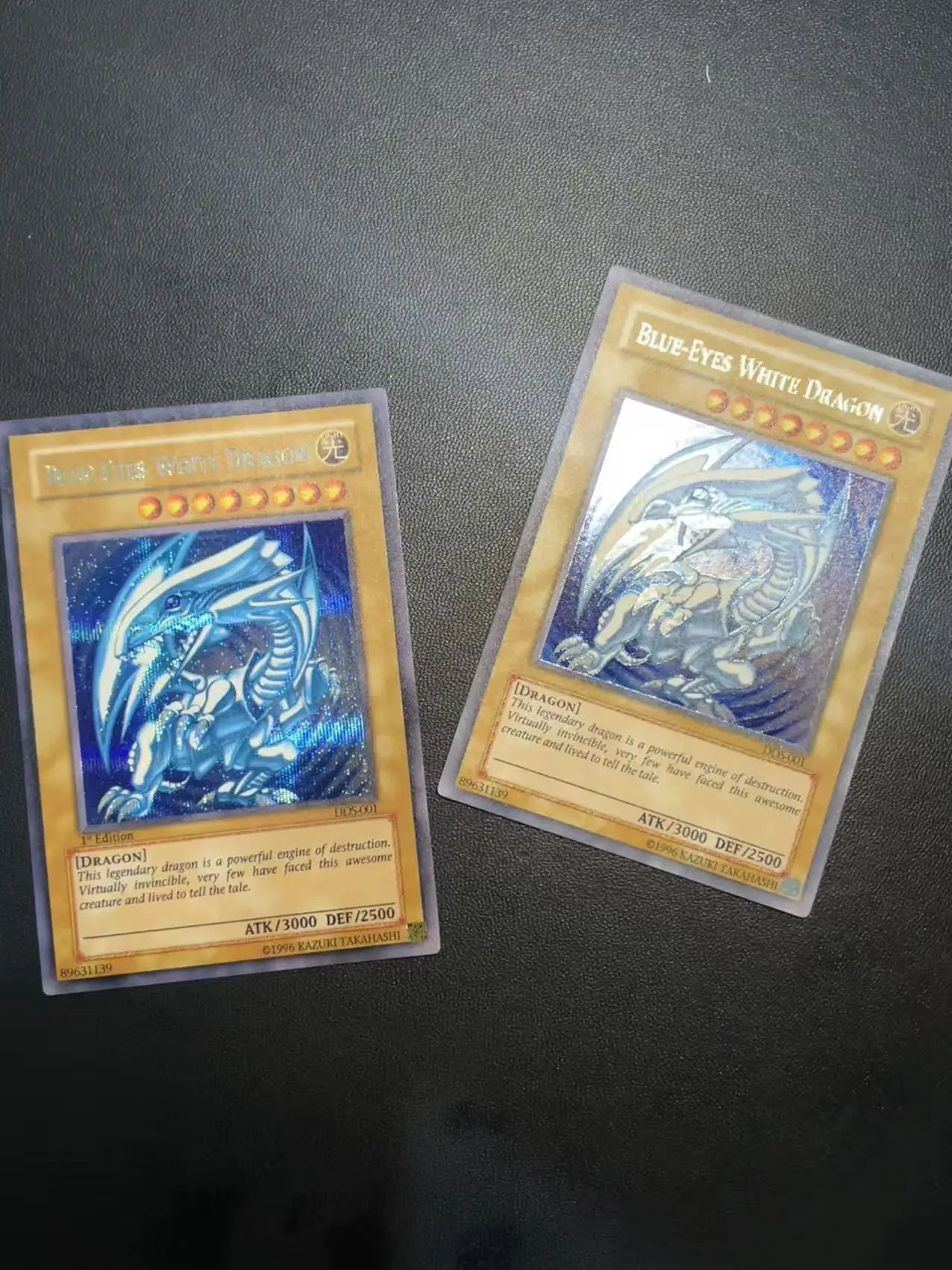 Yu-Gi-Oh! Dark Duel Stories series Blue-Eyes White Dragon DDS-001/1st DDS-001 Secret Rare/SER TCG Tarjeta personalizable DIY No Original