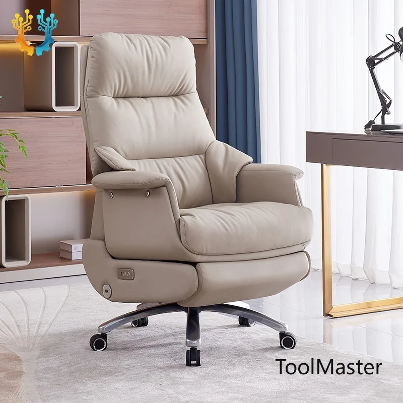 

[2026]Intelligent Ergonomic Electric Massage Chair With USB Charging Lumbar Support Genuine Leather Executive Home Office C