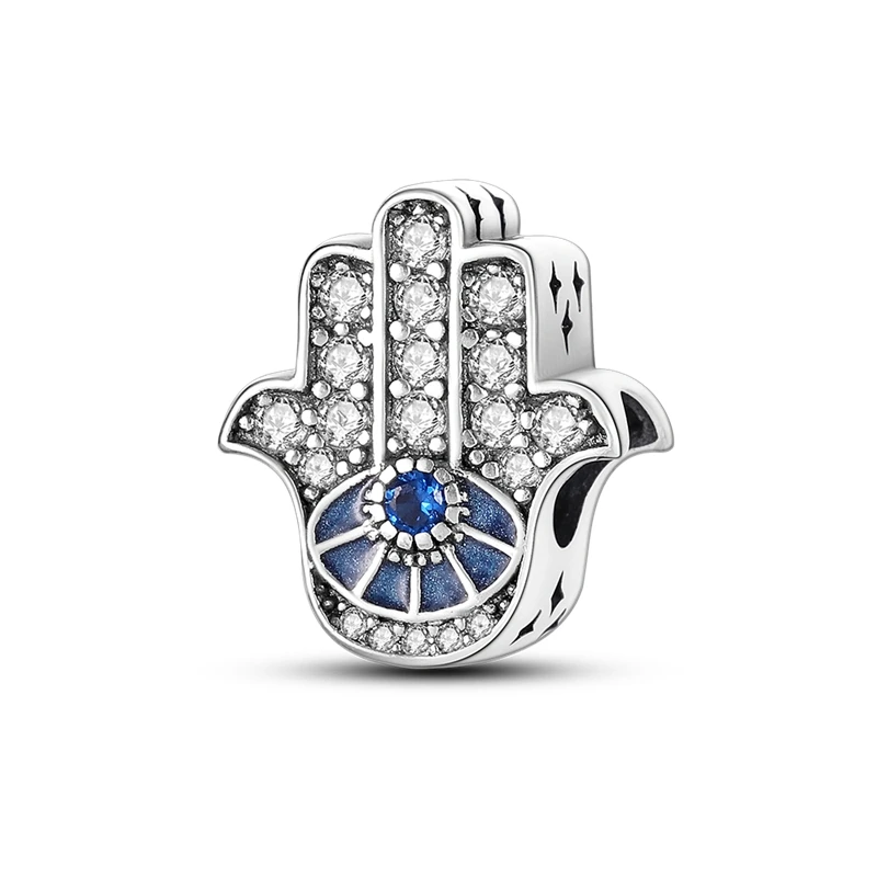 Mini cuentas colgantes para pulsera Pandora, Plata de Ley 925, Ojos de demonio azul, ojo que todo lo ve, Original, regalo de joyería